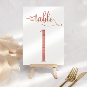 Rose gold faux foil 3.5x5 table number   Table 1