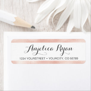 Rose Gold Faux Foil Adresse de retour