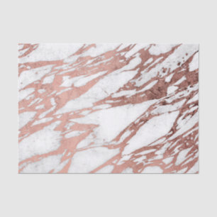Rose Gold Faux Foil and White Marble Pattern Tissue Paper