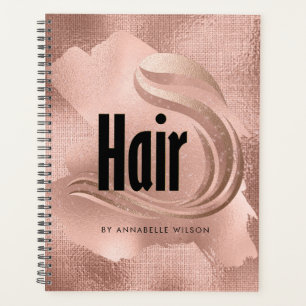 Rose Gold Faux Foil Hair Appointment Book Planner