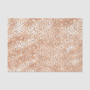 Rose Gold Faux Glitter Cheetah Spots Tissue Paper