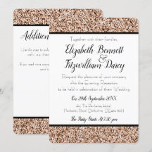 Rose Gold Faux Glitter Evening Invitation