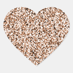 Rose Gold Faux Glitter Heart Sticker