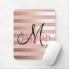 Rose Gold Faux Glitter& Rose Gold Foil Stripes