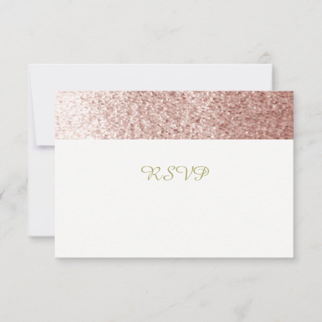 Rose Gold  Faux Glitter RSVP Card (Front)