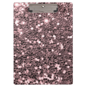 Rose Gold Faux Glitter Sparkles Clipboard
