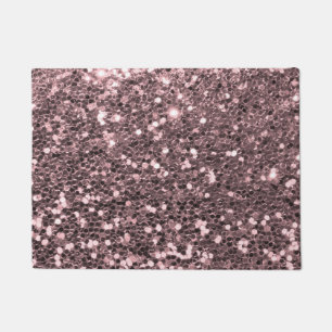 Rose Gold Faux Glitter Sparkles Doormat