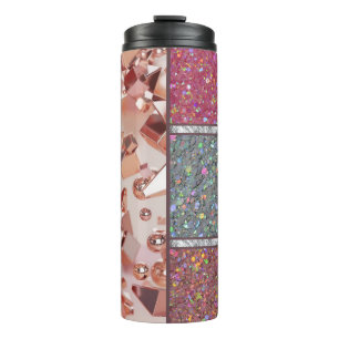 Rose Gold Faux Glitter Thermal Tumbler