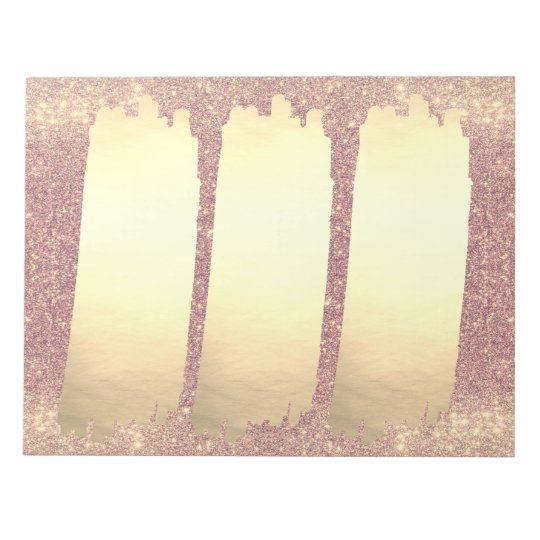 Rose Gold Faux Gold Foil Sparkle List Notepad