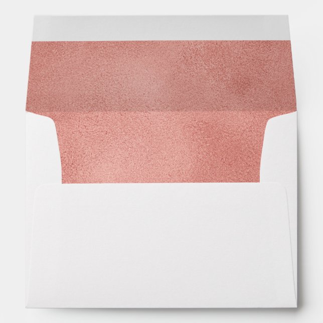 Rose Gold Faux Mariage élégant Enveloppe 5x7 (Dos (Bas))