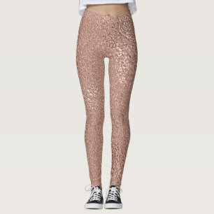 Rose Gold Faux Metallic Leggings