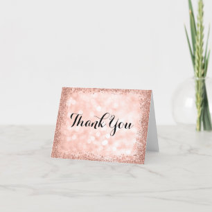 Rose Gold Faux Paillettes Lumineuses Merci
