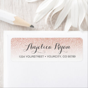 Rose Gold Faux Parties scintillant Ombre Adresse d