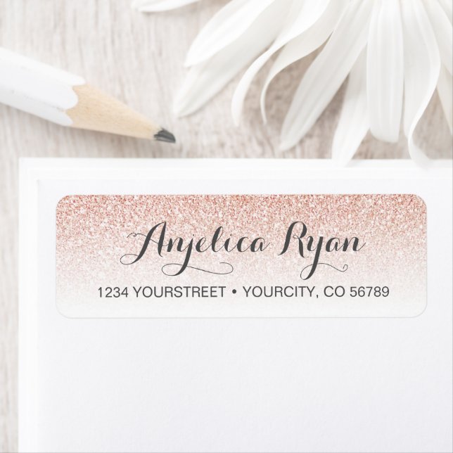 Rose Gold Faux Parties scintillant Ombre Adresse d (En situation)