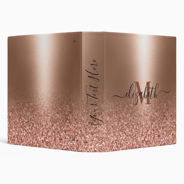 Rose Gold Faux Pink Glitter Binder (Background)