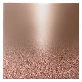 Rose Gold Faux Pink Glitter Tile