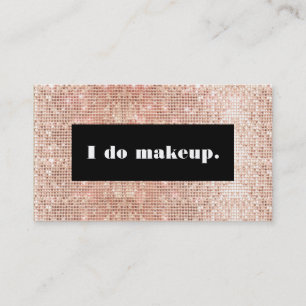 Rose Gold Faux Sequins Bold Makeup Artist Business Card