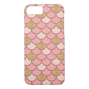 Rose gold fish scale pattern with glitter effect Case-Mate iPhone case
