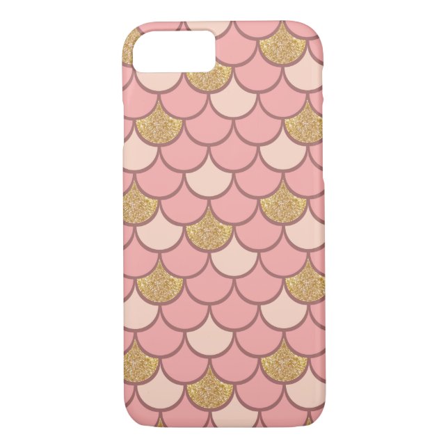 Rose gold fish scale pattern with glitter effect Case-Mate iPhone case (Back)