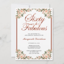 Rose Gold Floral 60th Birthday Celebration