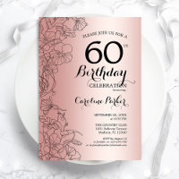 Rose Gold Floral 60th Birthday Party