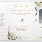 Rose & Gold Floral 6 Photo Poem Funeral Program