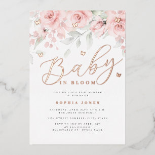Rose Gold Floral Butterfly Baby In Bloom