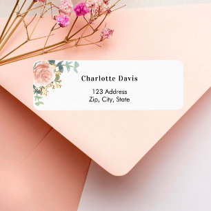 Rose gold floral eucalyptus adresse de retour 