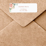Rose gold floral eucalyptus return address<br><div class="desc">A rose gold and blush pink rose,  floral and eucalyptus greenery and faux gold foliage.  Personalize and add your name and address. Rose gold coloured letters.</div>