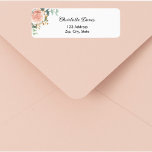 Rose gold floral greenery return address<br><div class="desc">A rose gold and blush pink rose,  floral and eucalyptus greenery and faux gold foliage.  Personalize and add your name and address. Black letters.</div>