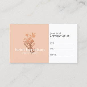 Rose Gold Floral Logo on Peach Appointment