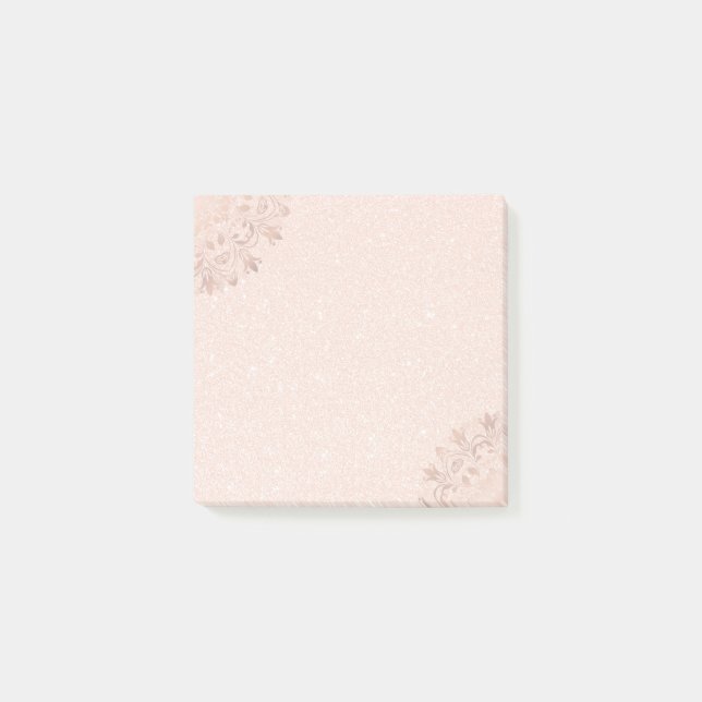 Rose Gold Floral Mandala Post-it Notes (Front)