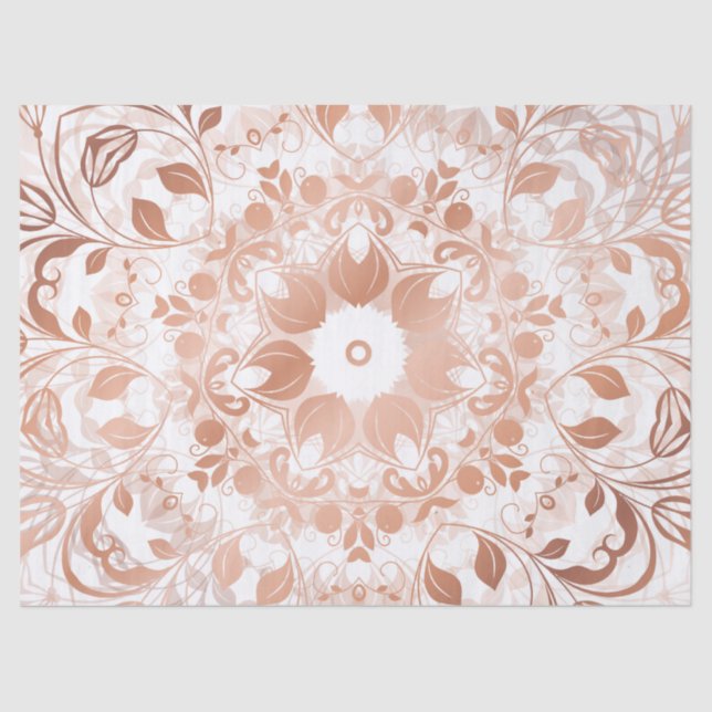 Rose Gold Floral Mandala Tissue Paper (Front)