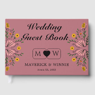 Rose Gold Floral Mariage Livre d'or