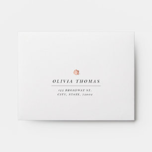 Rose gold floral minimalist wedding RSVP Envelope