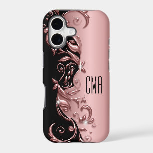 Rose Gold Floral - Monogramme
