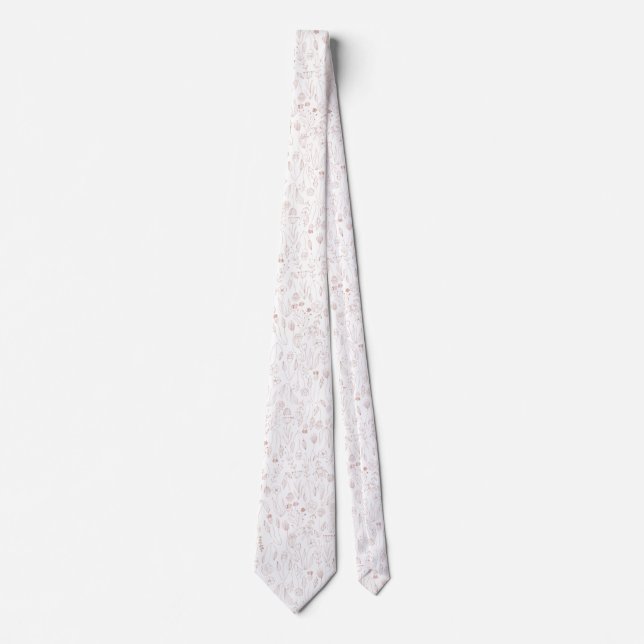 Rose Gold Floral Pattern Tie (Front)