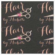 Rose Gold floral Scissors Hairstylist Hair Salon