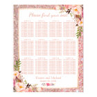 Rose Gold Floral Wedding Seating Plan Chart