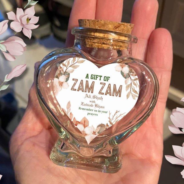 Rose Gold Floral Zam Zam gift Heart Sticker (Creator Uploaded)