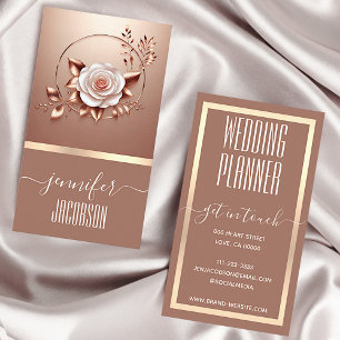Rose Gold Flower Floral Calligraphy Pretty Pastel  Business Card