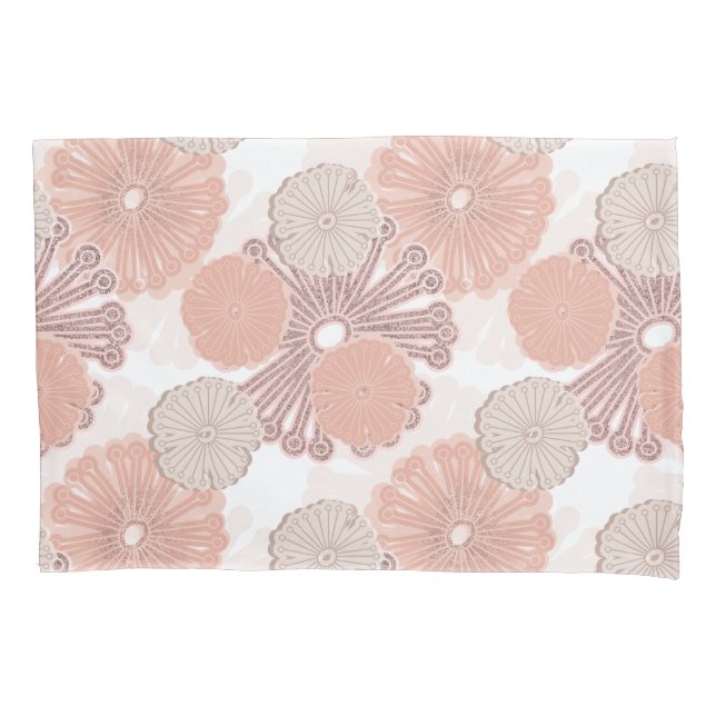 Rose Gold Flower Pattern Pillowcase (Front)