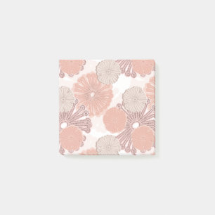 Rose Gold Flower Pattern Post-it Notes