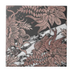 Rose Gold Flowers and Modern Black and Marble Cut Tile<br><div class="desc">This modern and chic faux printed rose gold floral drawings on black and white marble cute with a black colour block is perfect for the trendy and stylish woman. Its elegant and fashionable design is great for many gifts and occasions. Enjoy this pretty and contemporary design for your next purchase;...</div>