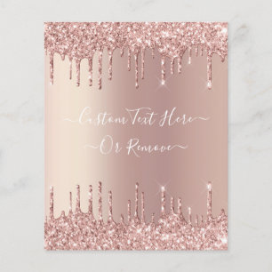 Rose Gold Flyer Blush Glitter Drips - Custom Text 