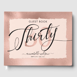 Rose Gold Foil 30th Birthday Photo  Guest Book