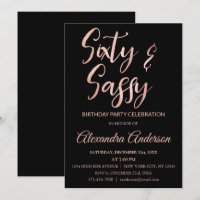 Rose Gold Foil 60 Sixty and Sassy Birthday