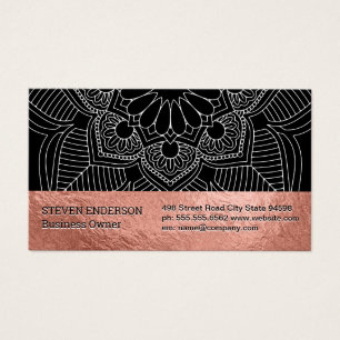 Rose Gold Foil and Damask Pattern