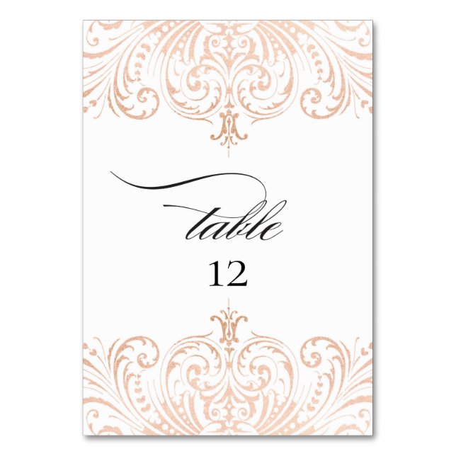 Rose Gold Foil Boho Chic Numéro de table Mariage (Par défaut)