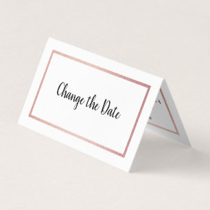 Rose Gold Foil Calendar Change The Date Card